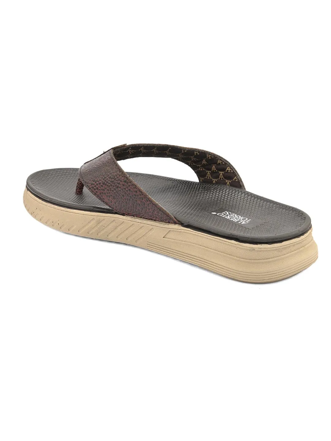 Alberto Torresi African Leather Thongs For Men With Extra Padded Flexible Footbeds Daily wear Childrens Character Slippers