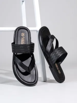 Sparta Slippers Alberto Torresi Men Black Office/Daily Wear Slippers