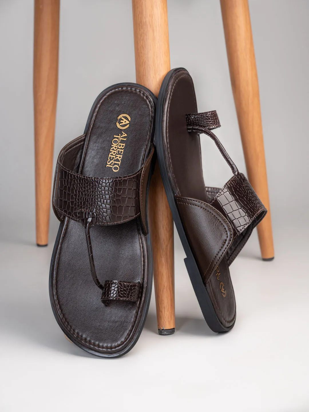 Zappos Slippers Alberto Torresi Men Brown Patent Office/Daily Wear Slippers