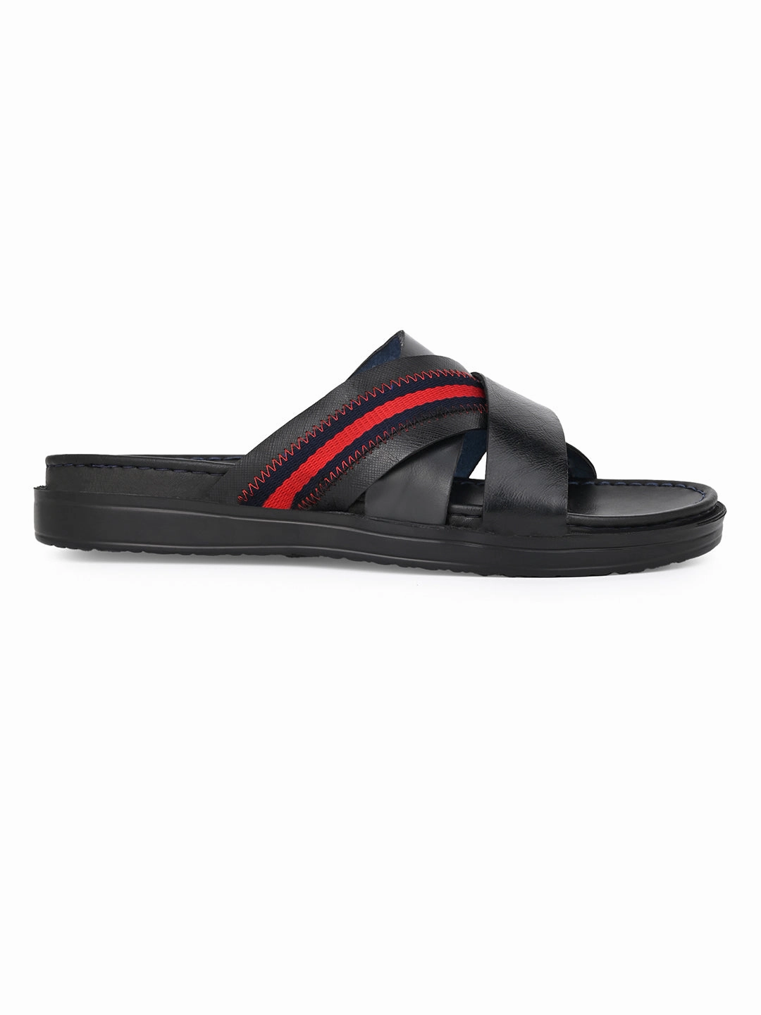 Alberto Torresi Trendy Premium Stylish Men Black Slippers Burrow Slides