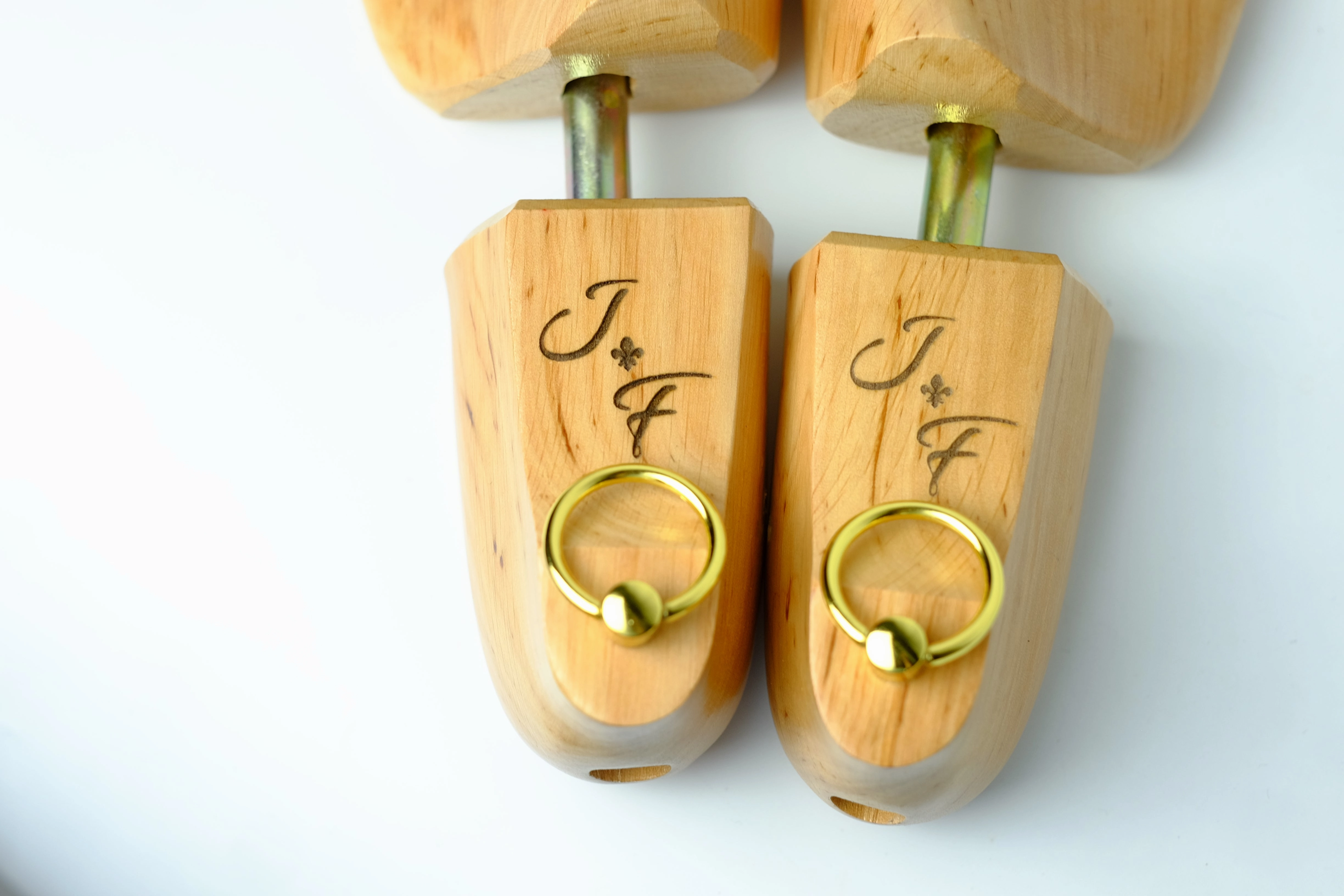 Alderwood Shoe Trees - Lightweight Version Natural - Brass Rings Glitter Loafers