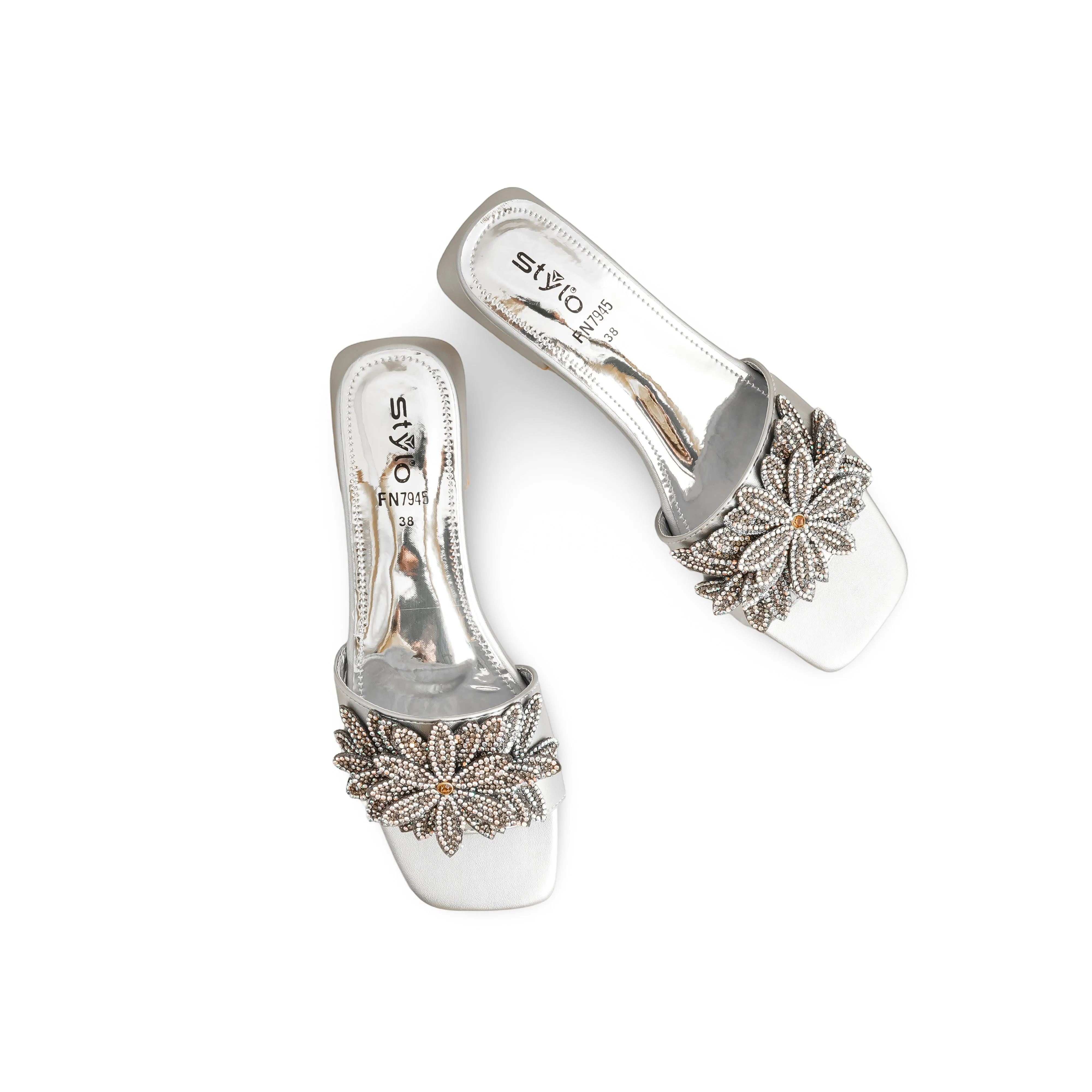 Silver Fancy Slipper FN7945 Cowboys Slippers