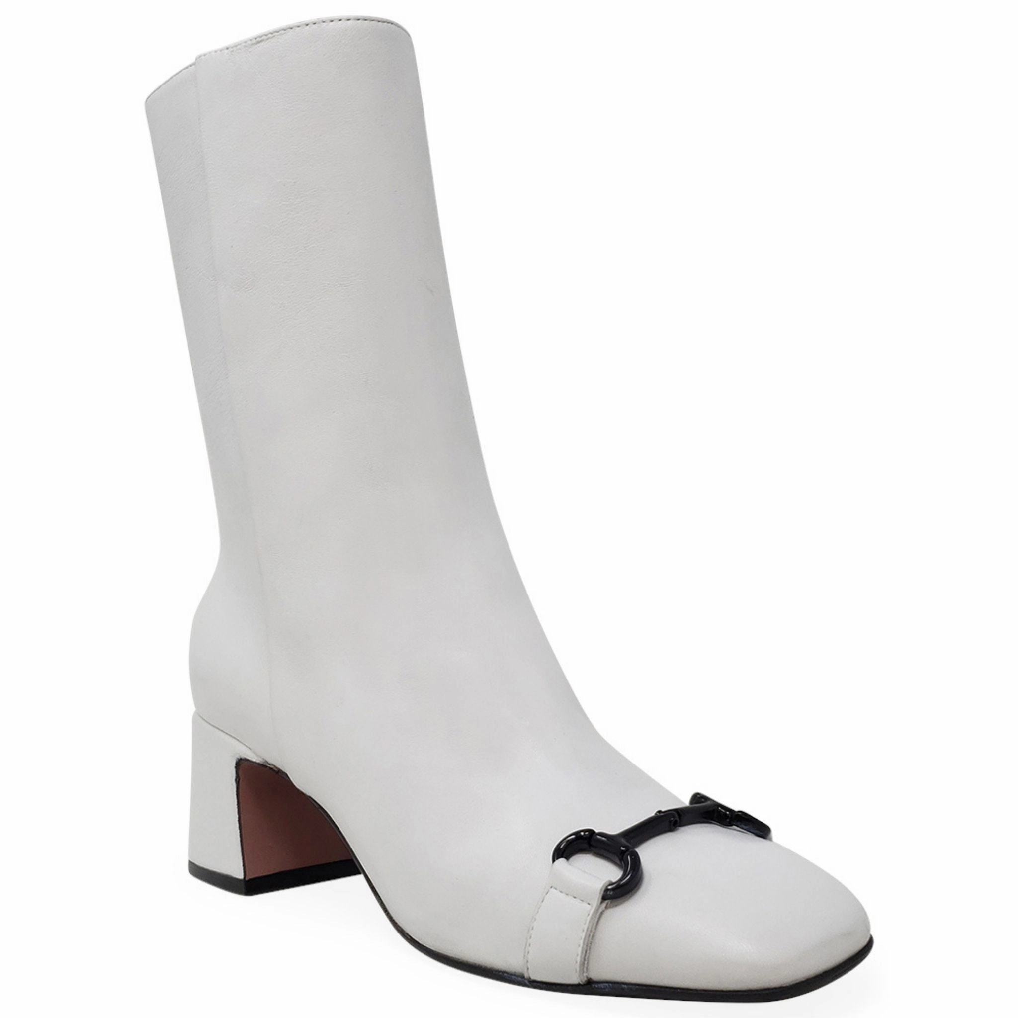 Aldo Shoes Loafers White Leather Back Stripe Boot