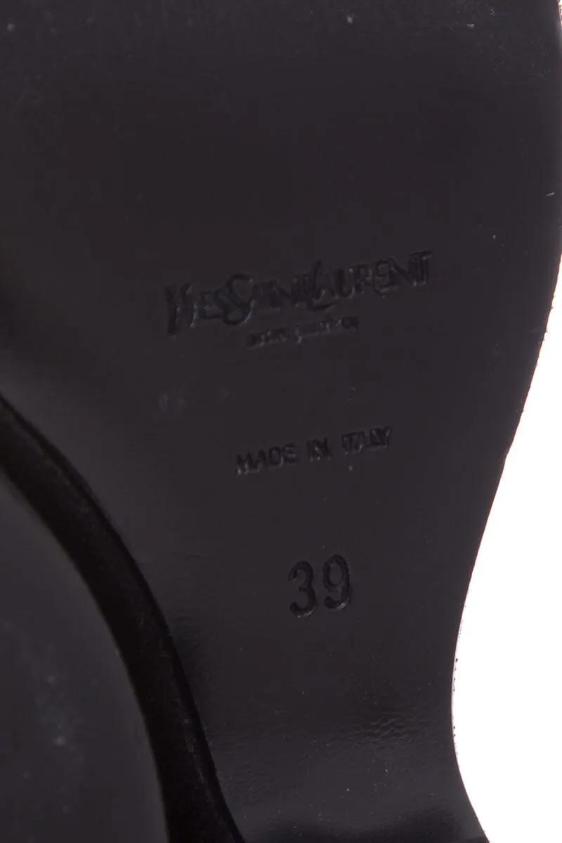 Wellies And Rain Boots YSL Black Lace Back Detail Boots SZ 39