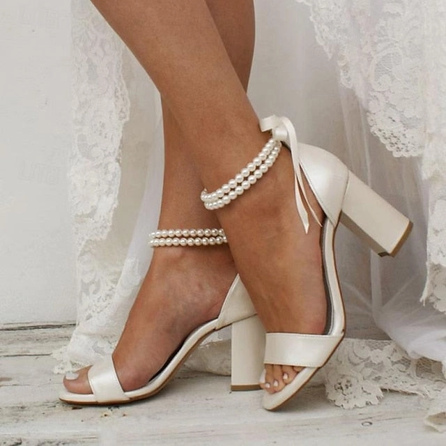 New Balance Standard Vs Wide Anklet Pearl - White Block with Wedding Sandals Satin and Heels