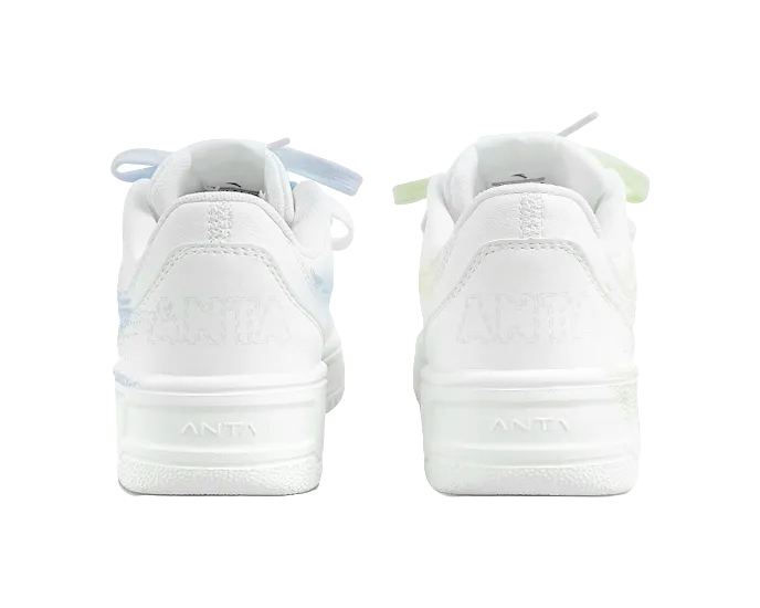 Casual Style Anta Relaxed Slip Resistant Abrasion Resistant Low top Skateboard Shoes Unisex Blue Green Mismatched