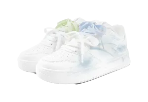 Anta Relaxed Slip Resistant Abrasion Resistant Low top Skateboard Shoes Unisex Blue Green Mismatched Casual Shoes Walking