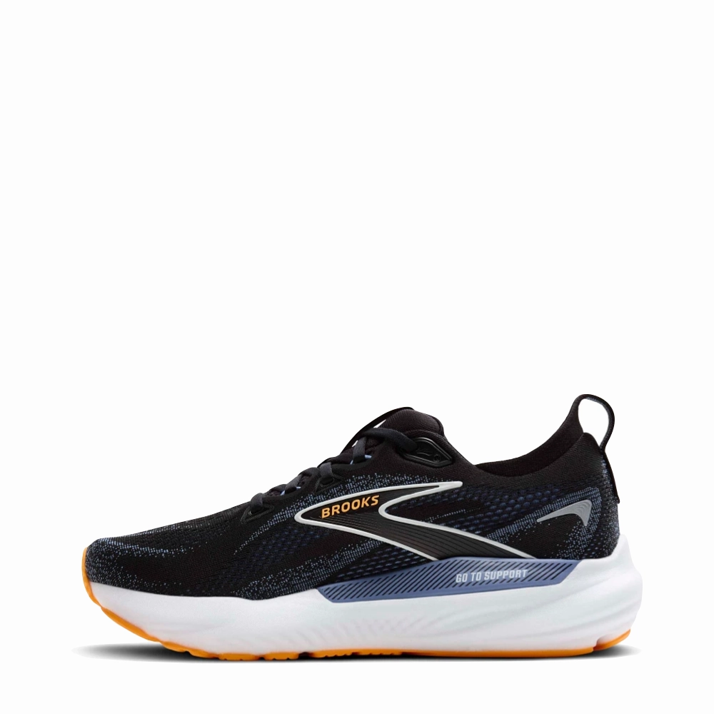Brooks Men's Glycerin GTS 22 Sneaker in Black/Country Blue/Orange Pop Bespoke Brogue Shoes