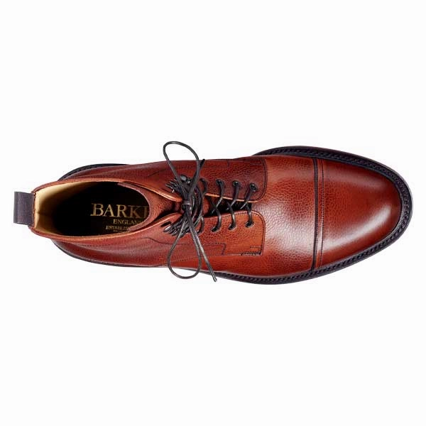 Girl Winter Boots Waterproof BARKER Donegal Boots - Mens Toe Cap - Antique Rosewood Calf