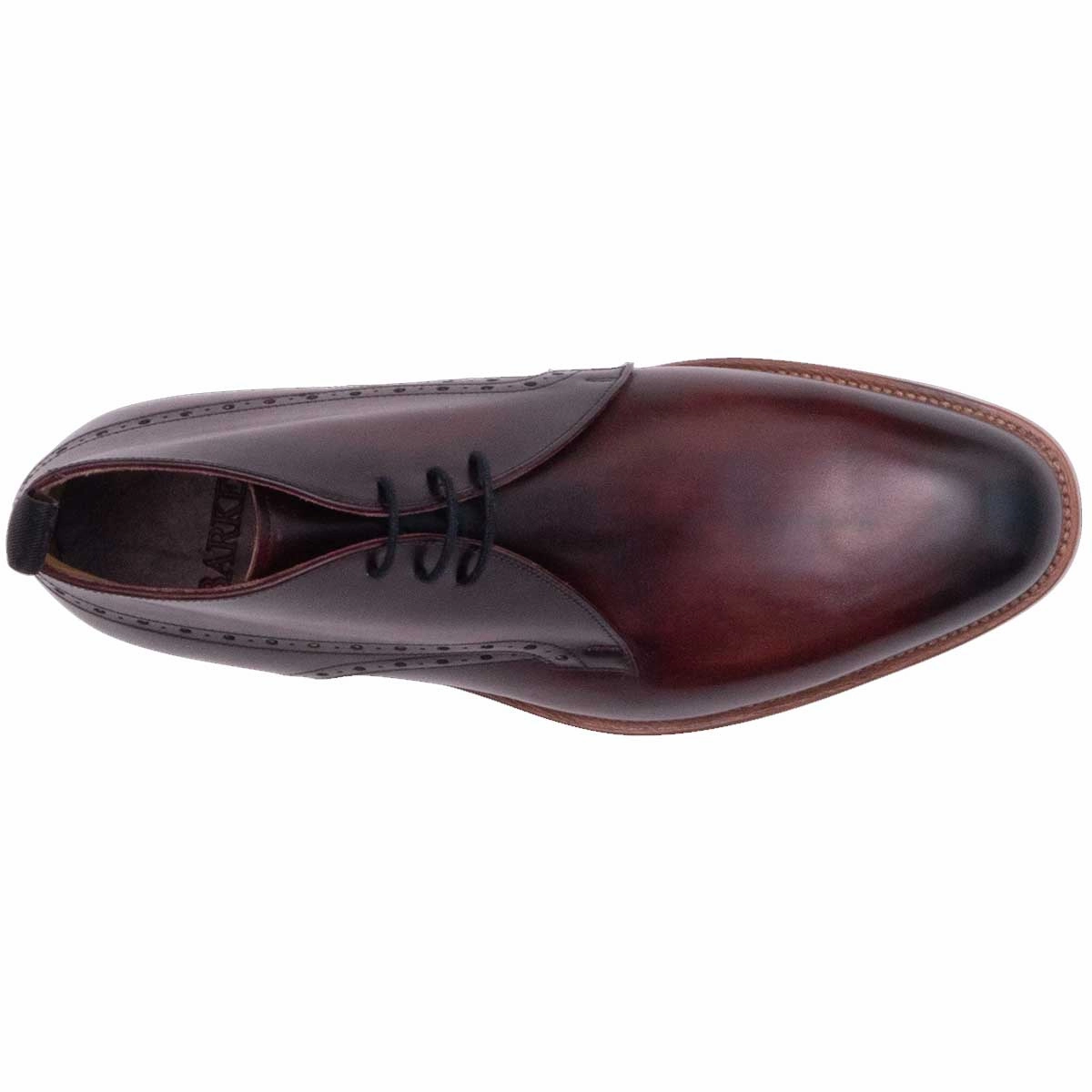 Brown Dress Boots BARKER Tyne Boots - Mens Chukka - Hand Brushed Burgundy