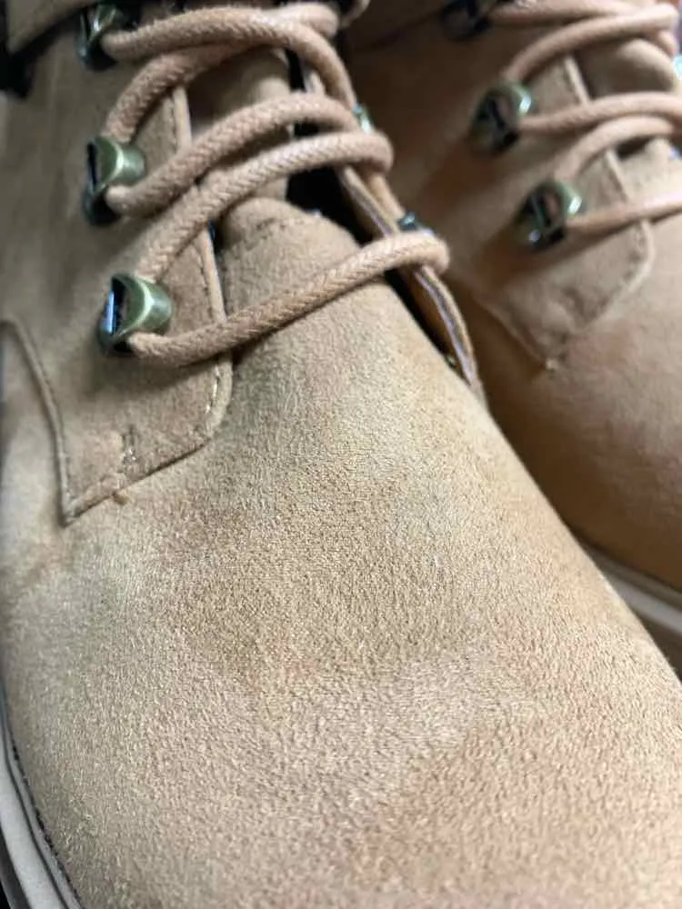 Maurices Boots NWT SUN & STONE SHOES Shoe Size 8.5 Brown ANKLE BOOTS BUCKLE FRONT ORLENAAF FUR