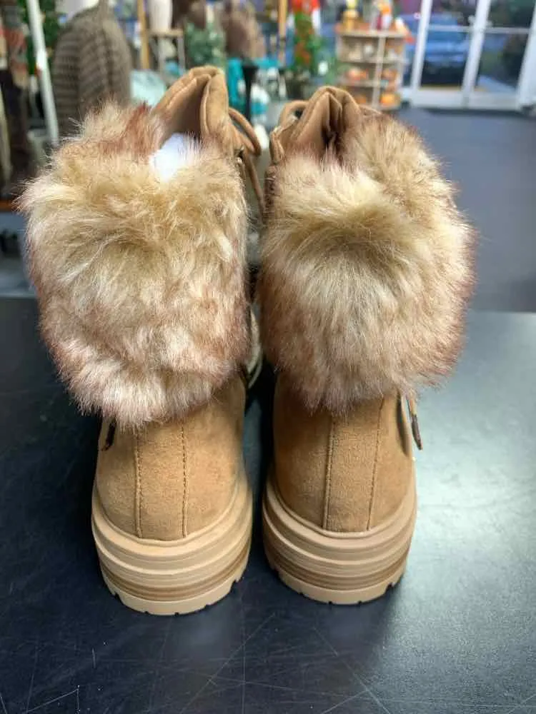 NWT SUN & STONE SHOES Shoe Size 8.5 Brown ANKLE BOOTS BUCKLE FRONT ORLENAAF FUR Rain Boots For Dogs