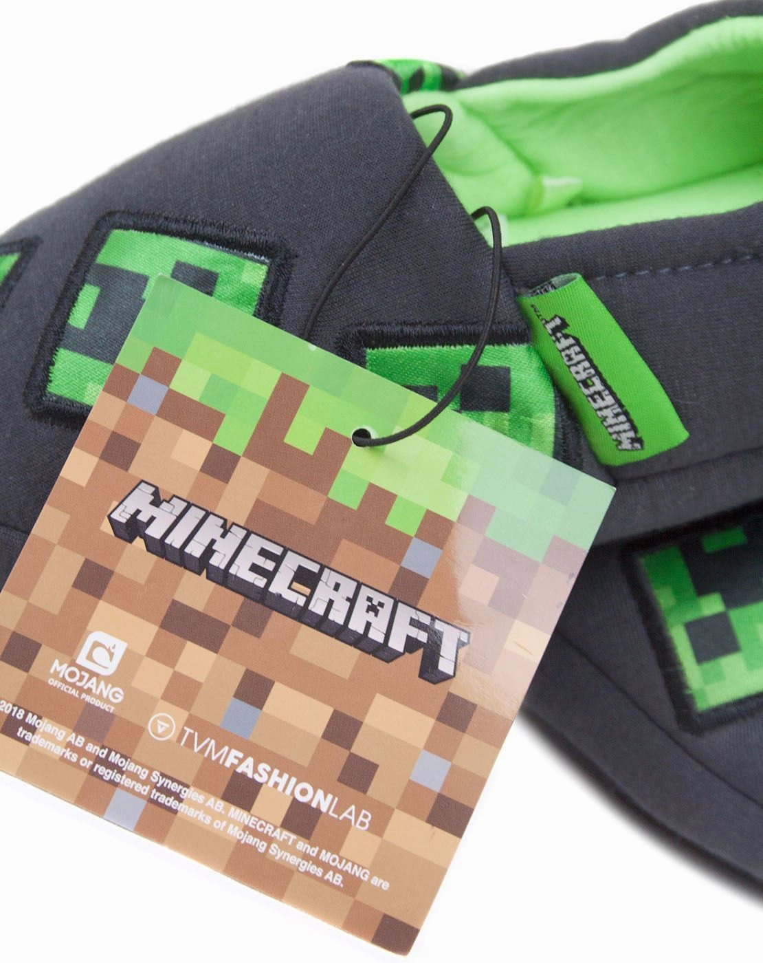 Mouse Slippers Minecraft Creeper Boy's Slippers - Grey