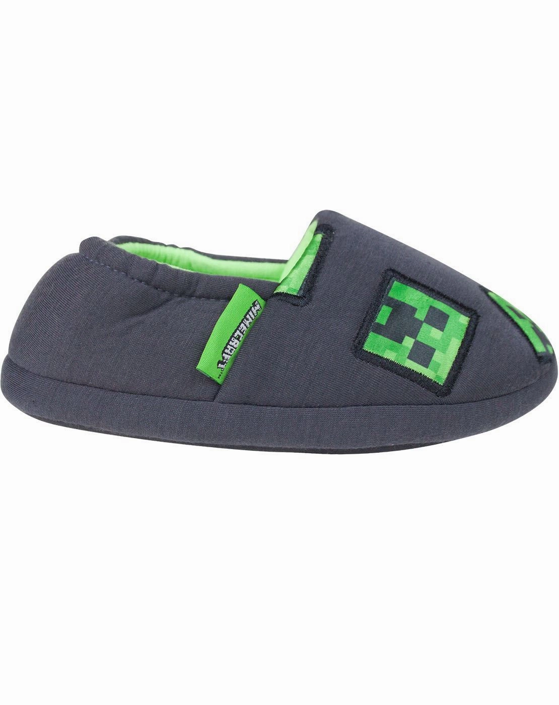 Minecraft Creeper Boy's Slippers - Grey Smelly Slippers
