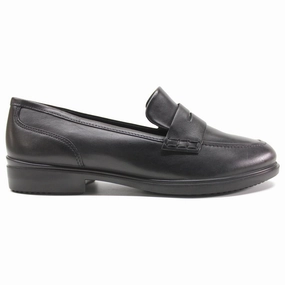 Ecco Dress Classic 15 Full Grain Leather Women's Black loafers Shoes Laced Loafers