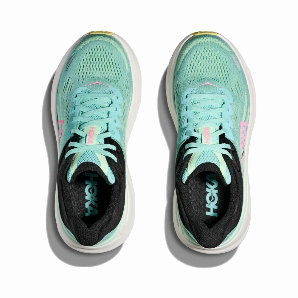Hoka Women's Bondi 9 Sneaker in Blue Spark/Mint Fluorite Shoes Style Comparison
