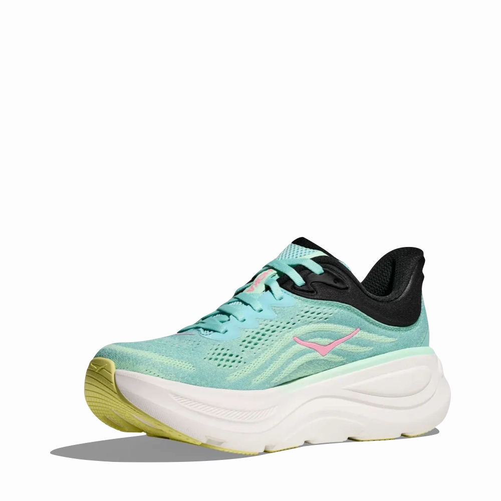 Hoka Women's Bondi 9 Sneaker in Blue Spark/Mint Fluorite Most Comfortable For Standing All Day
