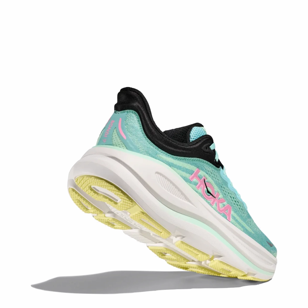 Hoka Women's Bondi 9 Sneaker in Blue Spark/Mint Fluorite Shoes Women Clearance