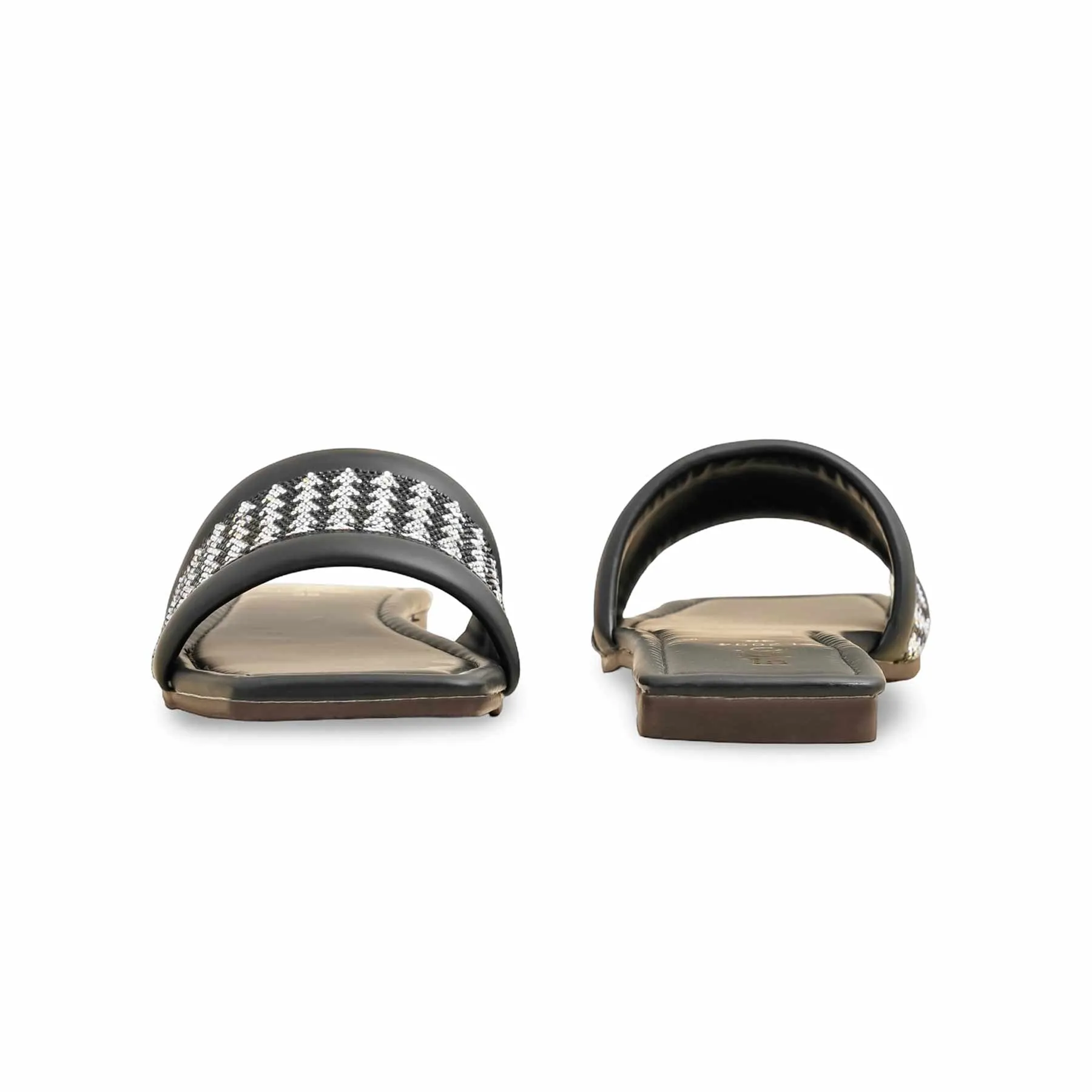 Black Casual Slipper CL2094 Home Slippers For Winter