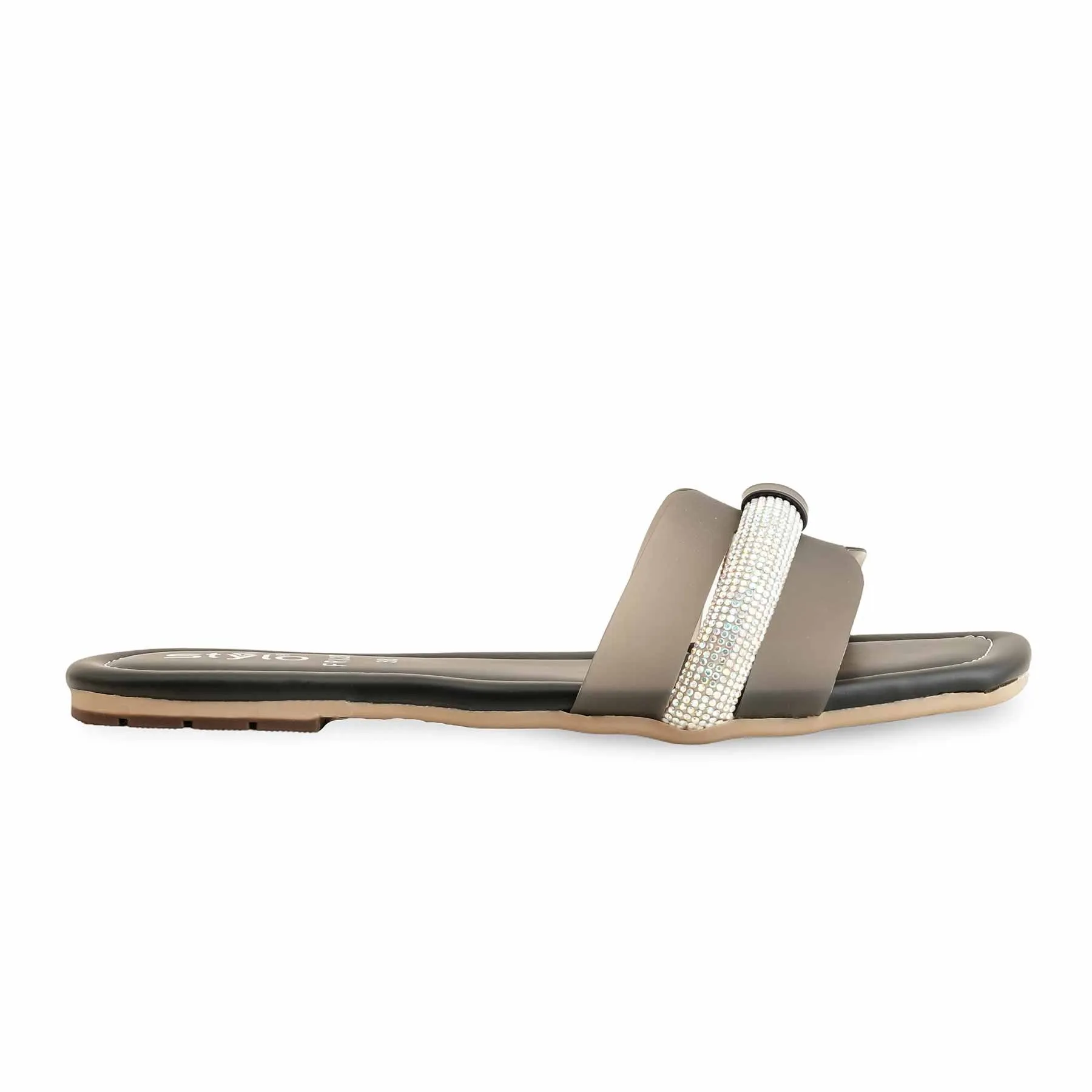 High Heel Slides Black Formal Slipper For Women FR8287