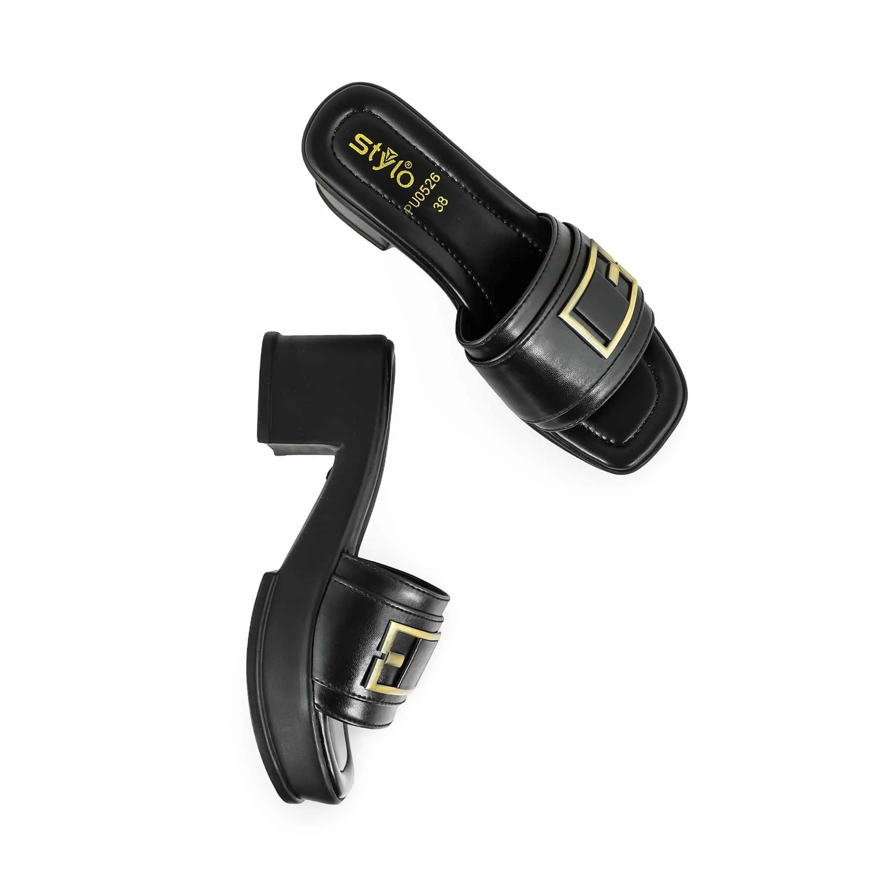 Black Formal Slipper PU0526 Alena Slippers