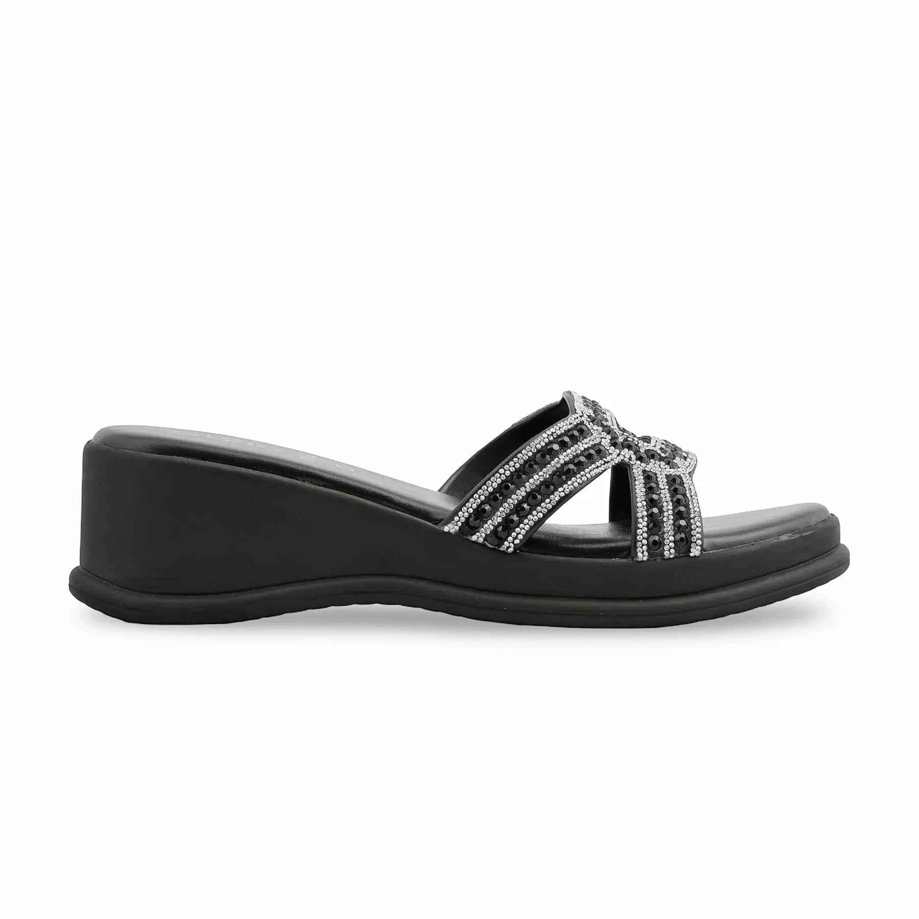Slip On House Slippers Black Formal Slipper PU0531