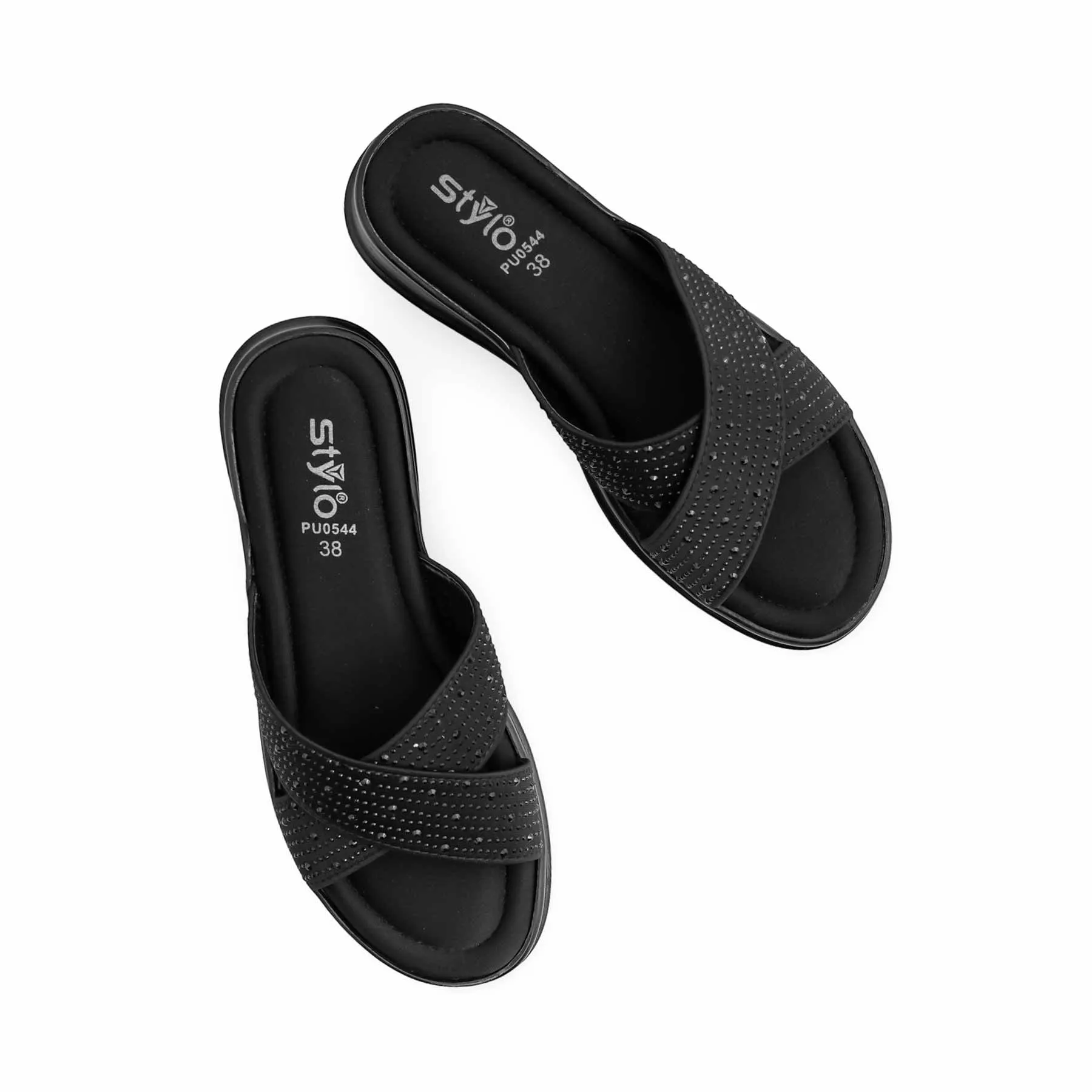 Pretty You London Slippers Black Formal Slipper PU0544