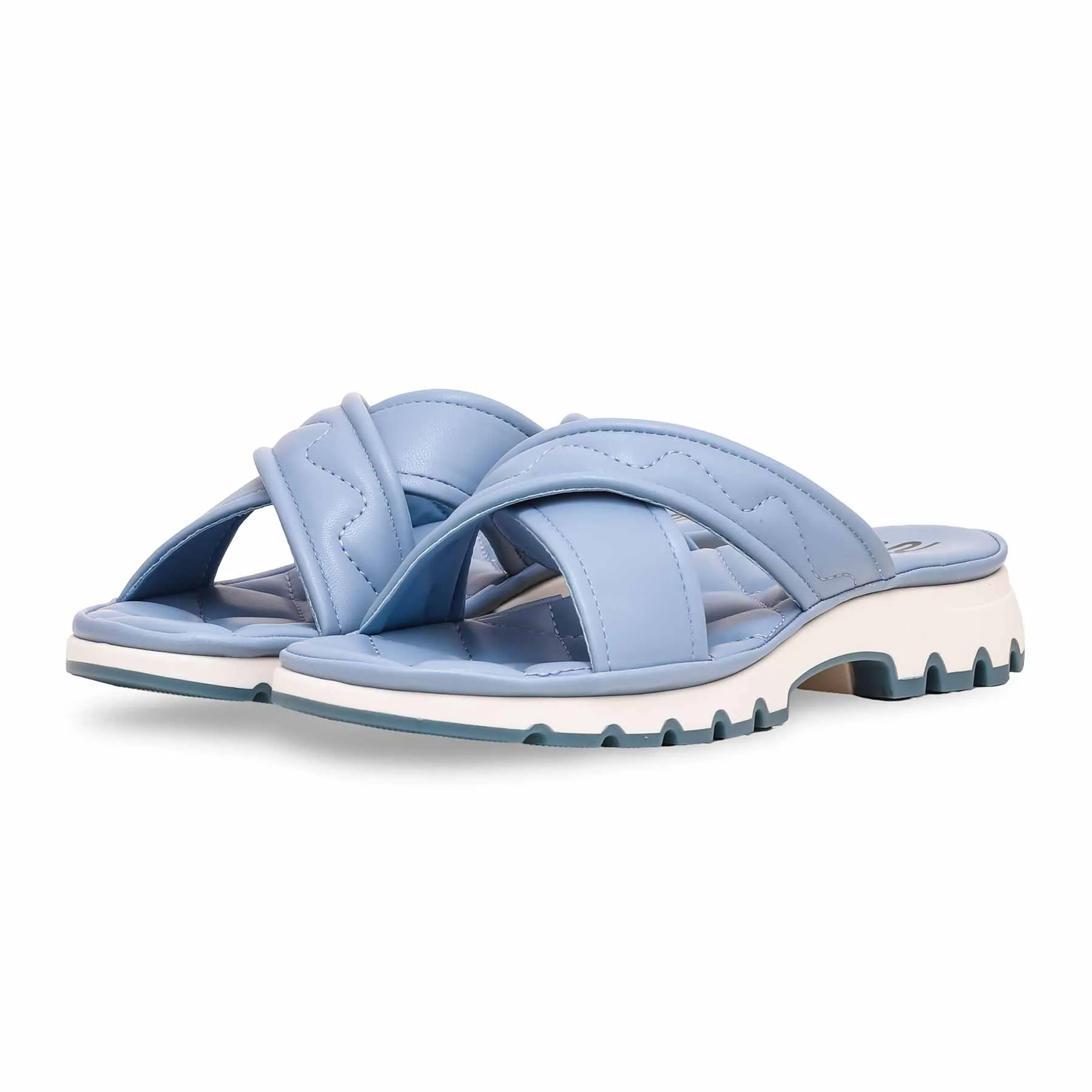 Cloudshark Slides Blue Formal Slipper PU0356
