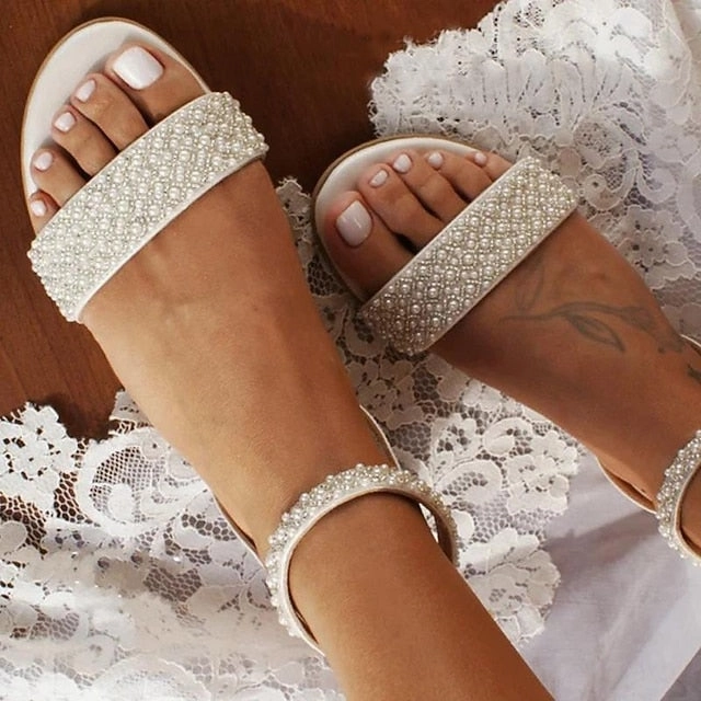 Elegant Rhinestone - Sandals Women's Bridal Wedding Ivory New Balance 527