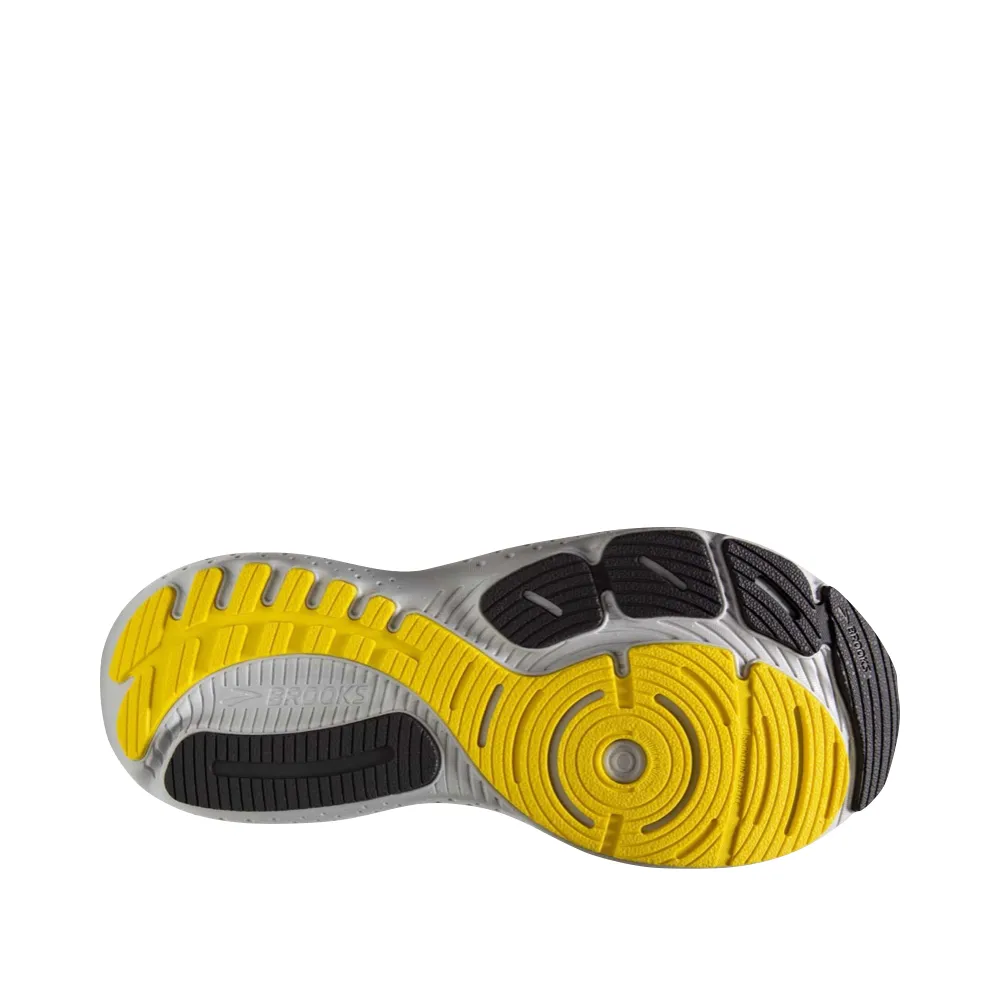 Brooks Men's Glycerin GTS 21 Sneaker in Coconut/Forged Iron/Yellow Quad Oxfords