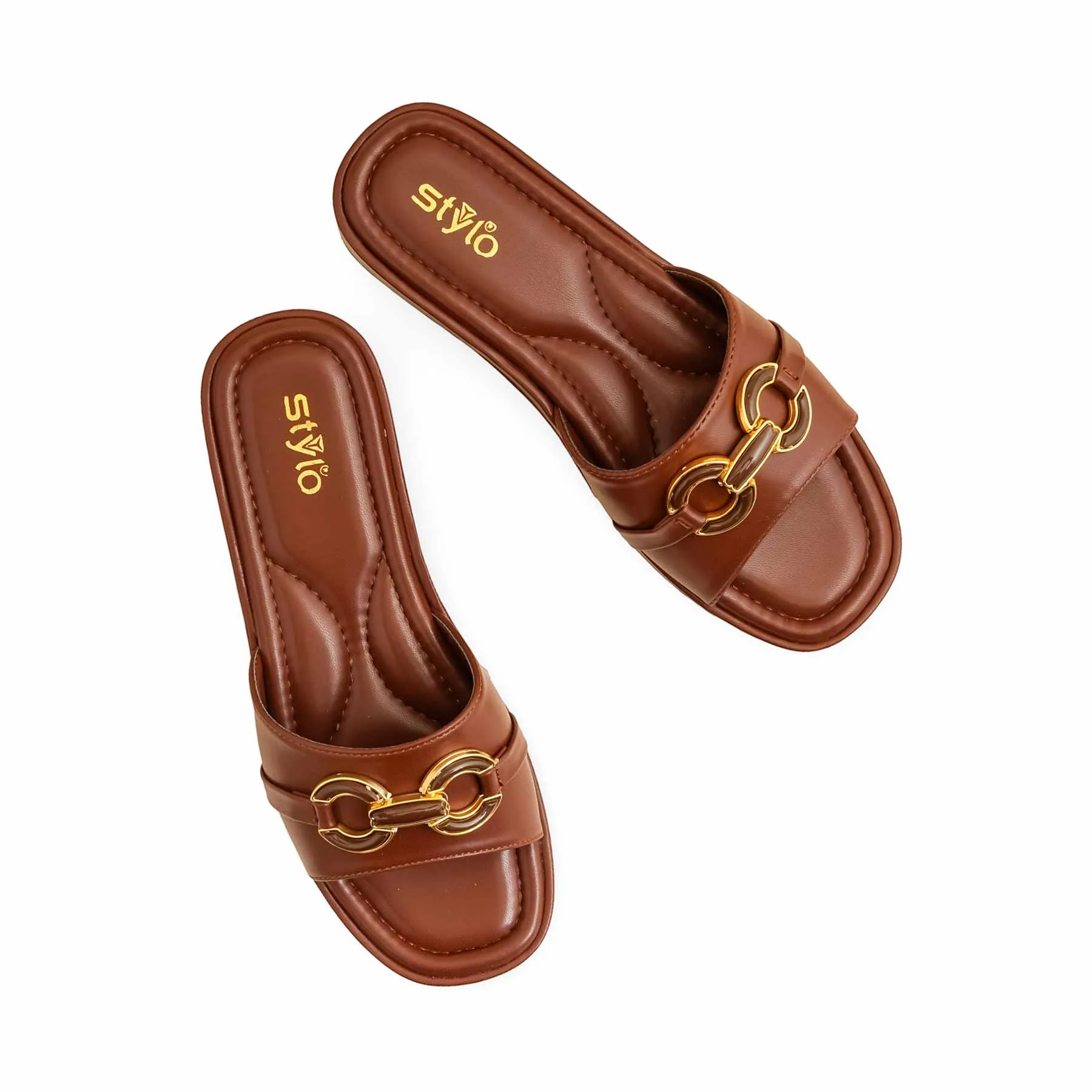 Brown Formal Slipper PU0536 Wally Slippers