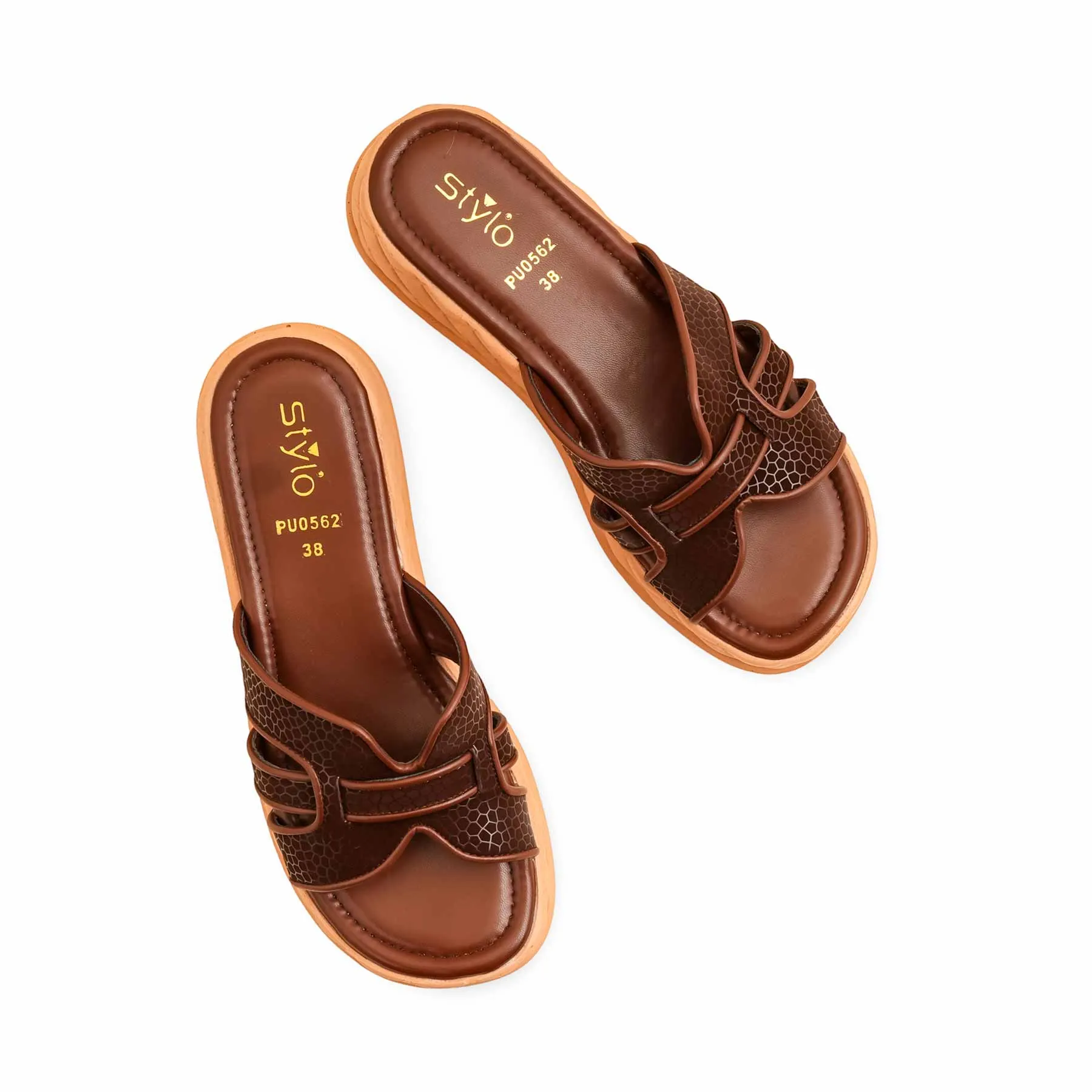 Brown Formal Slipper PU0562 Versace Slides