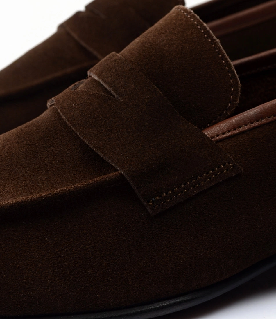 Loafers Fox Chapel Brown Suede Penny Loafers - Ultra-Flex