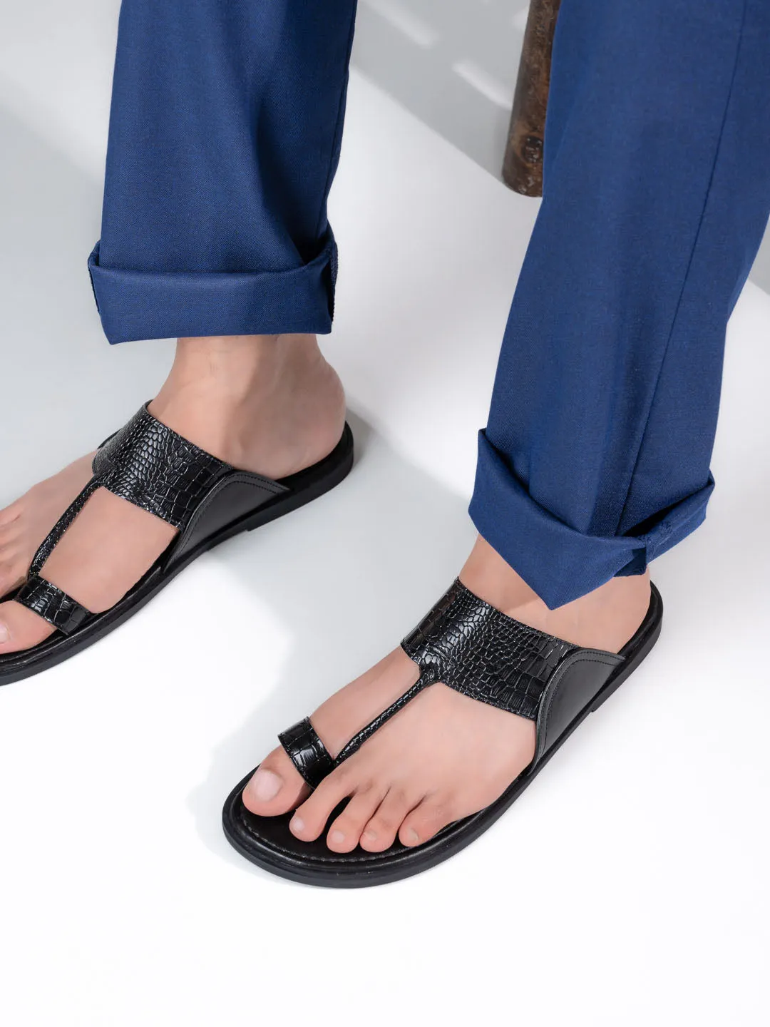 Alberto Torresi Men Black Patent Office/Daily Wear Slippers Jordans Slippers