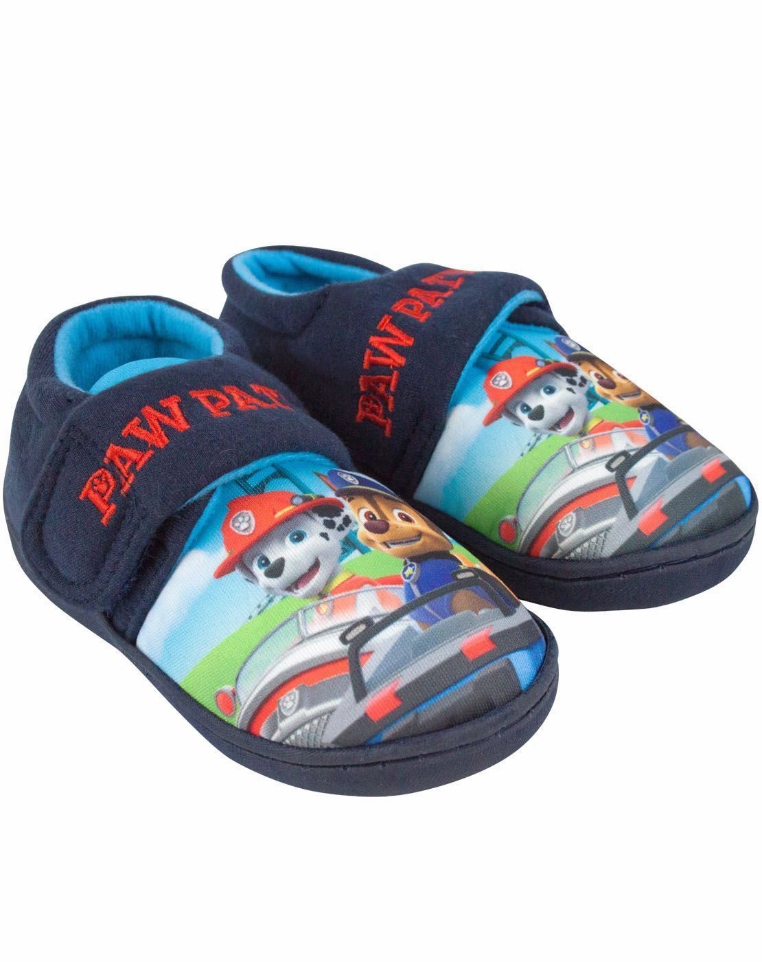 Paw Patrol Boys Blue Mule Slippers Fuzzy Flip Flop Slippers