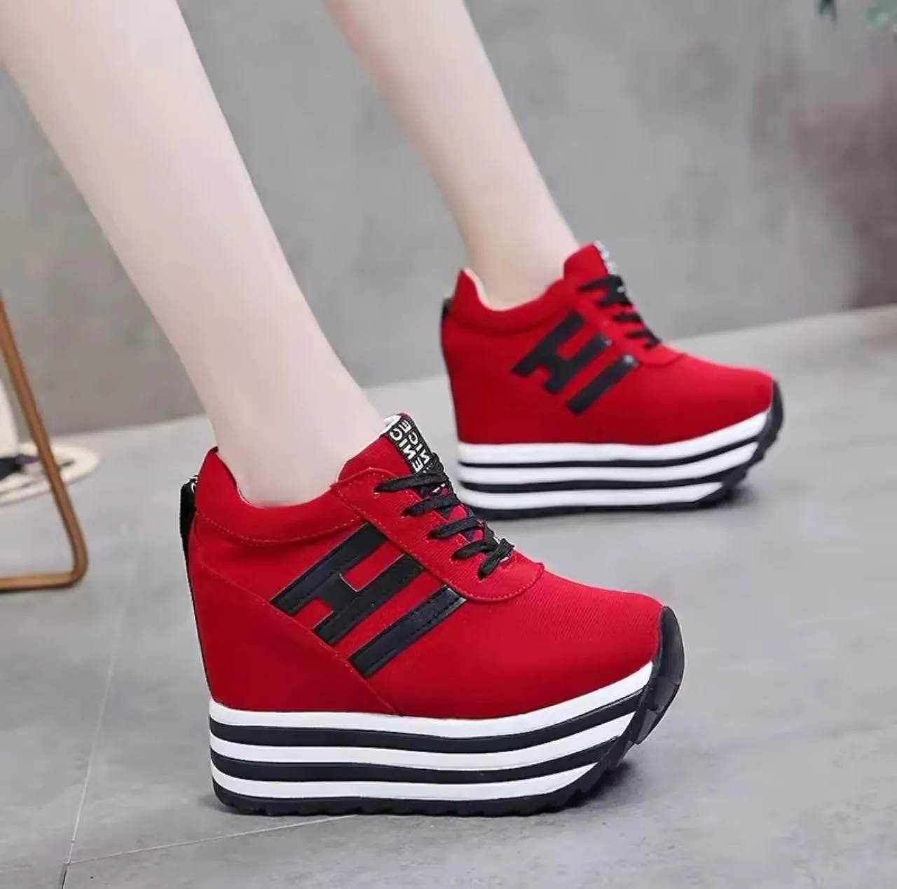 Calinta high sole Tux Patent Oxfords