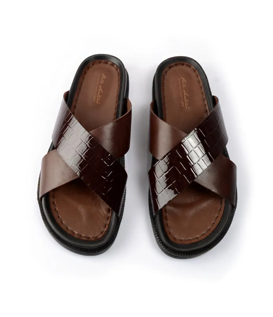 Monstera Slippers Milano Leather Slippers - Brown