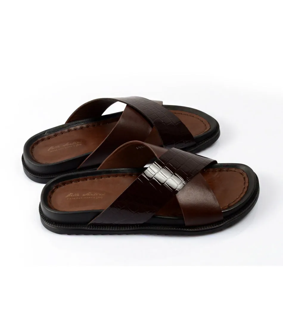 Ftp Slippers Milano Leather Slippers - Brown