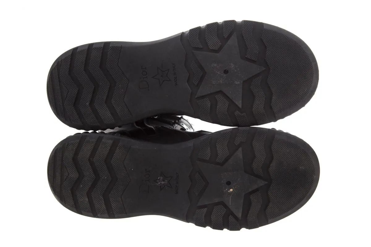 Ariat Lace Up Boots Christian Dior Ground Black Rubber Boots SZ 38