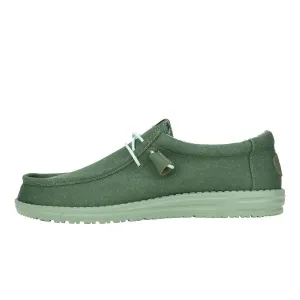Lace Up Shoes With Arch Support Wally Stretch Canvas - Duck Green/Iceberg Green
