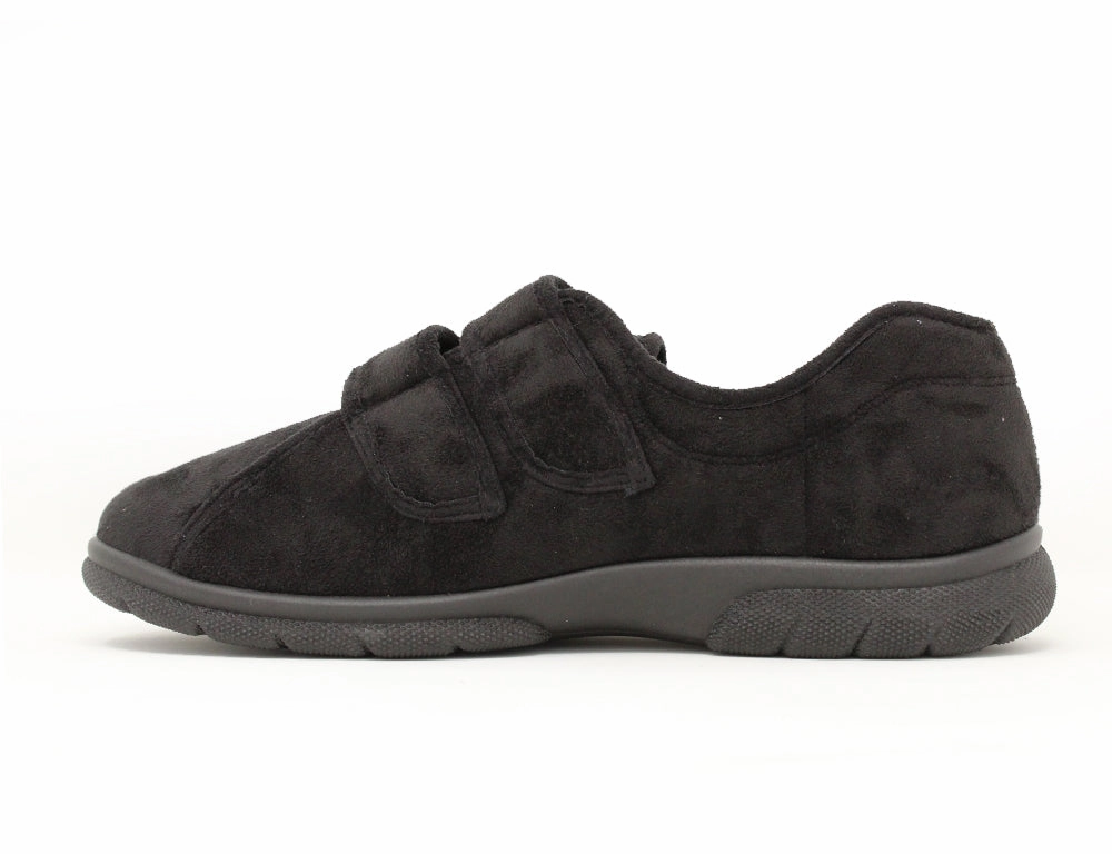 Everywear Slippers Mens Easy Fit Joseph Black Slippers