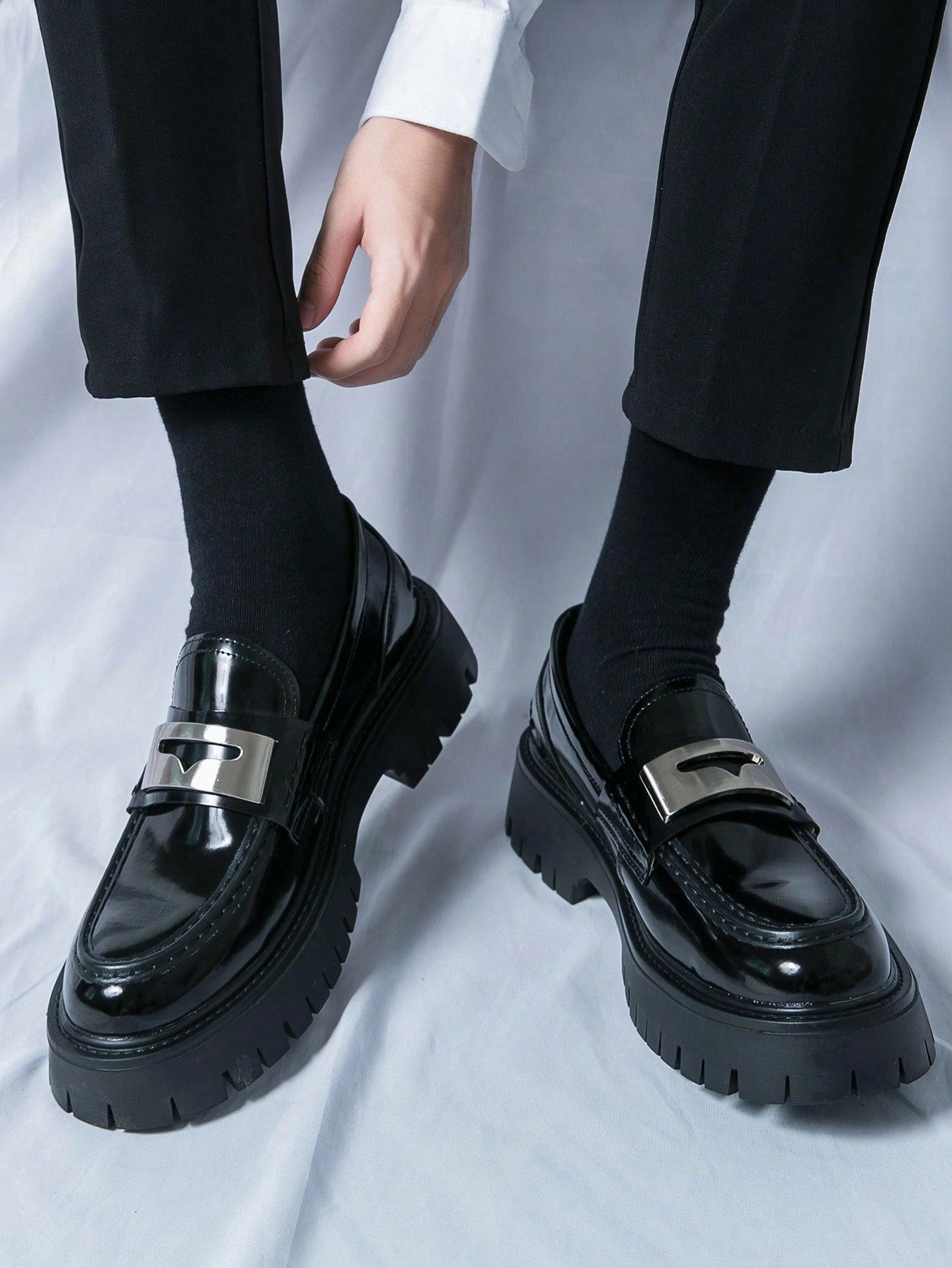 Wedge Loafers Size 6.5 Under $80 Men's Formal Patent Leather & Pu Leather Fashionable Party Loafers