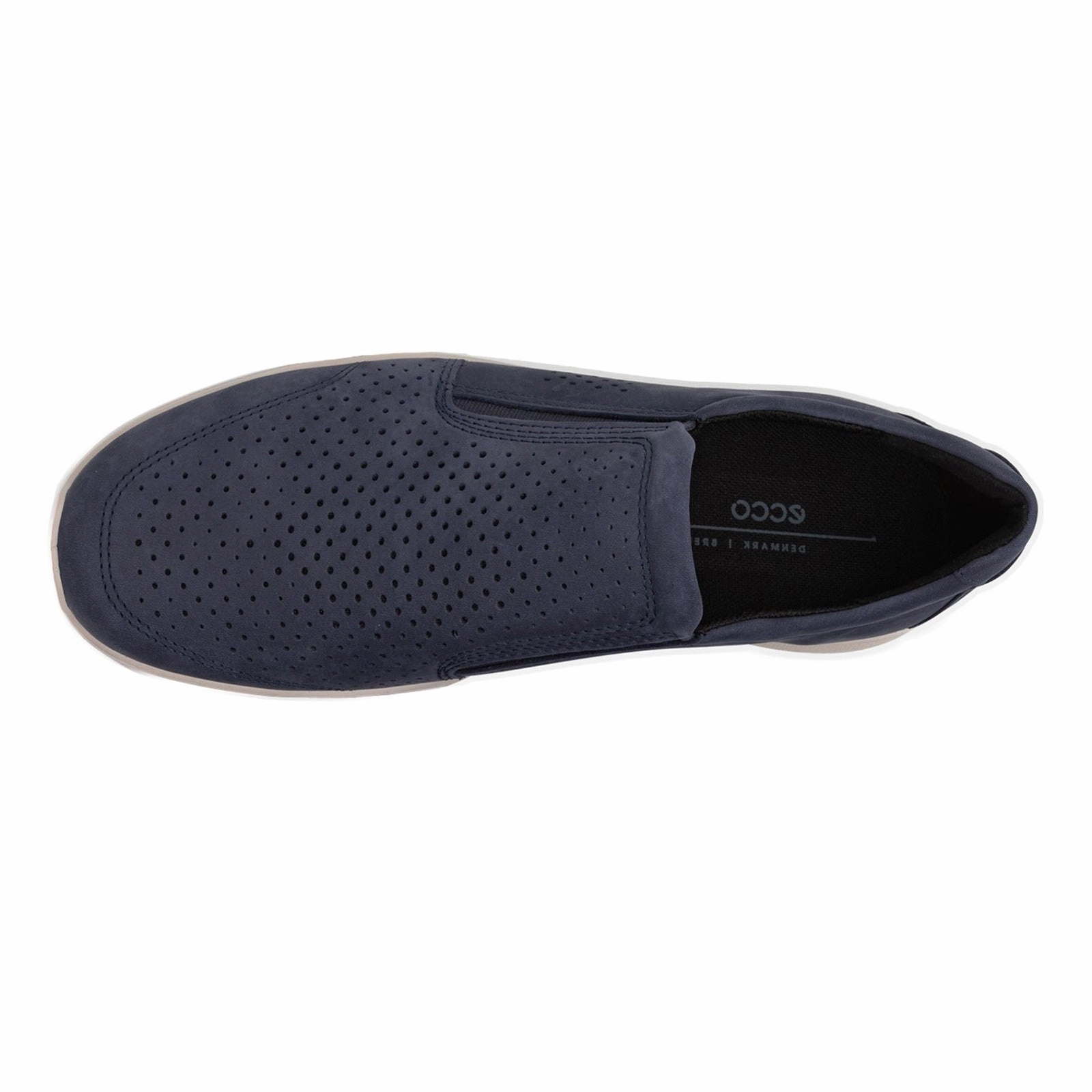 Silver Loafers Ecco Irving 511644 Nubuck Leather Men's Slip On Marine Shoes