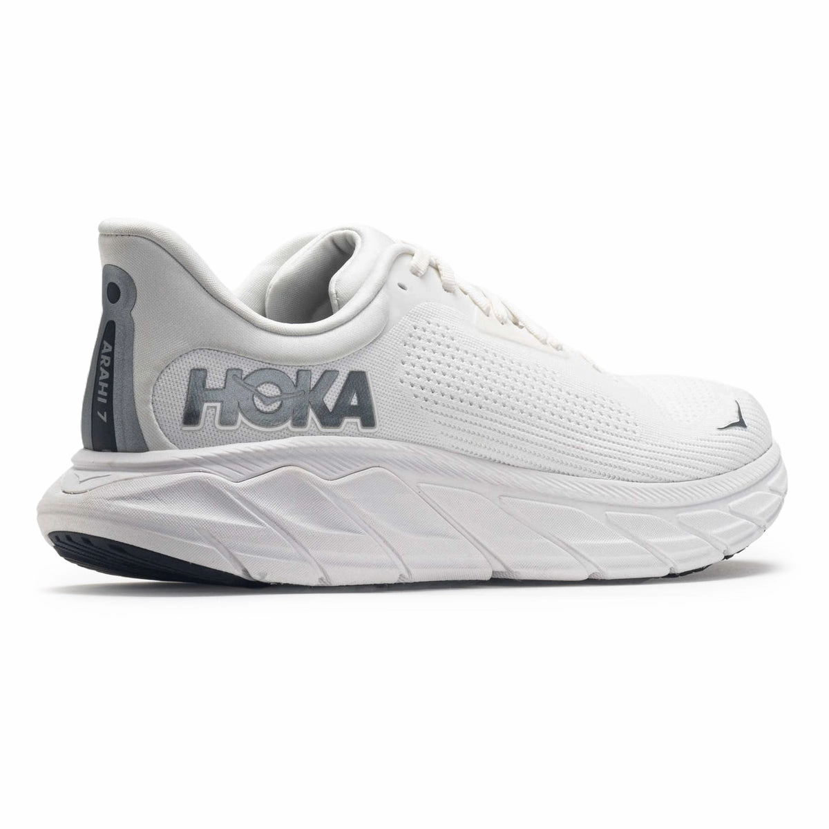 Shoes For Healthcare Hoka Arahi 7 Textile Men's Blanc De Blanc Steel Wool Comfort Trainers - UK 9 - US 9.5 Men - EU 43 1/3