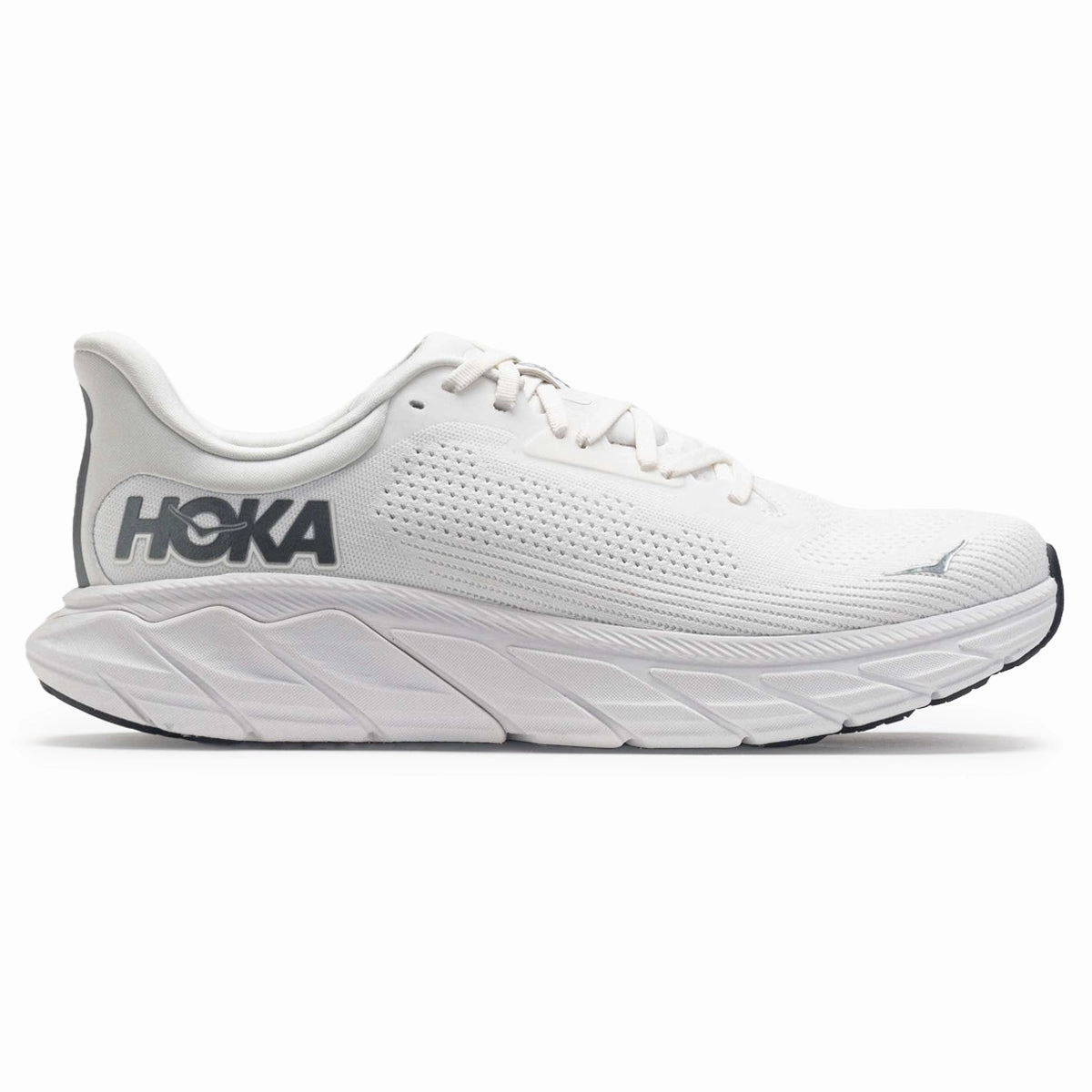 Joe Biden Hoka Arahi 7 Textile Men's Blanc De Blanc Steel Wool Comfort Trainers - UK 9 - US 9.5 Men - EU 43 1/3