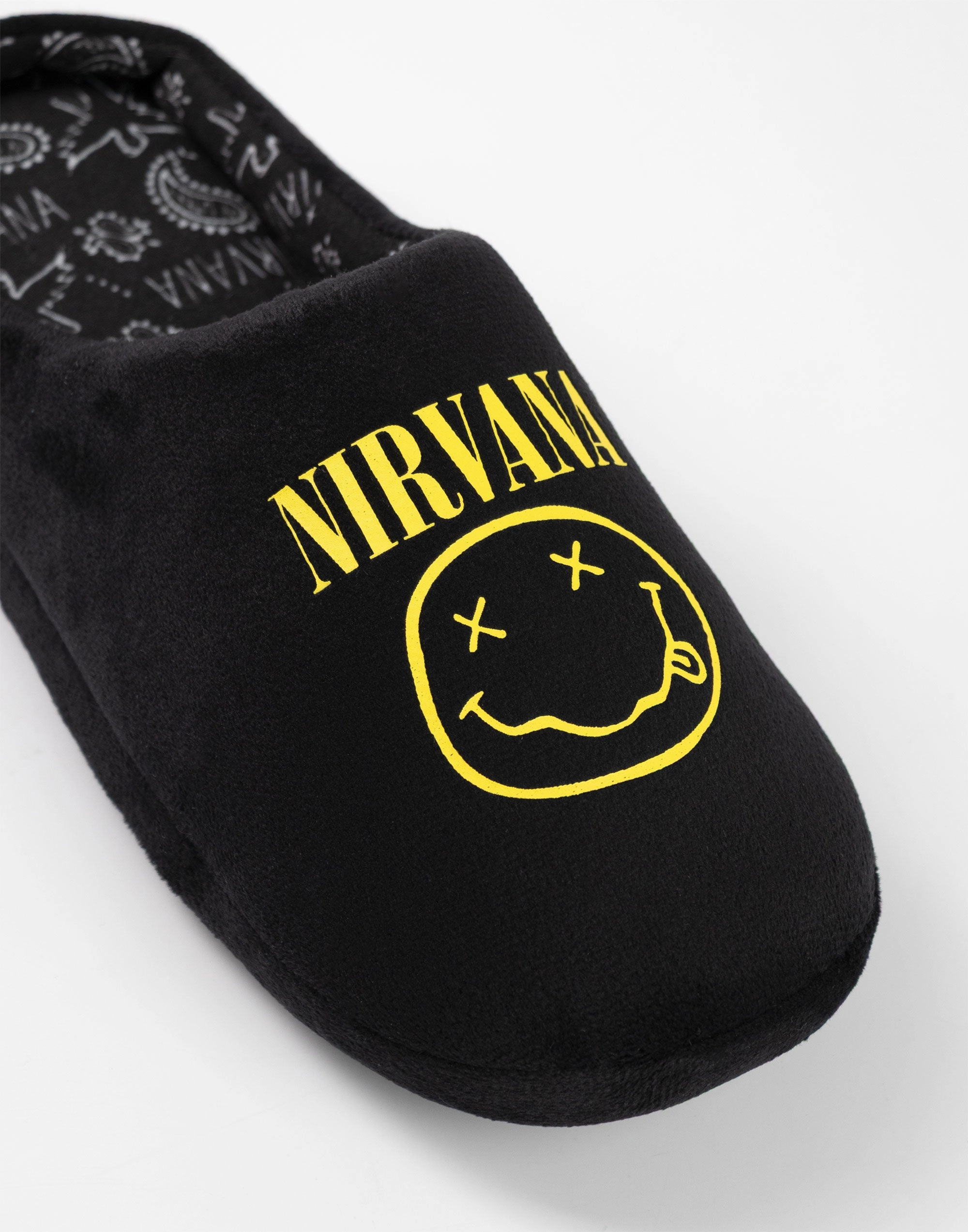 Nirvana Logo Unisex Black Mule Slippers Moccassin Slippers