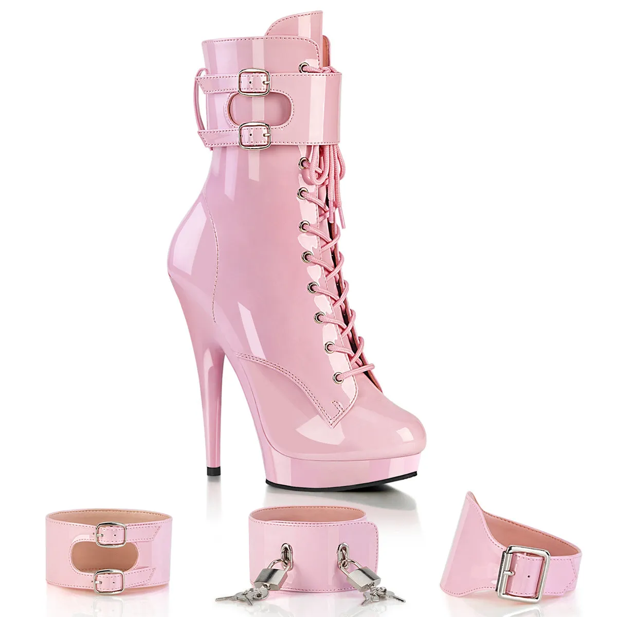 Hunting Rubber Boots Sultry-1023 Baby Pink Patent/Baby Pink, 6" Heel