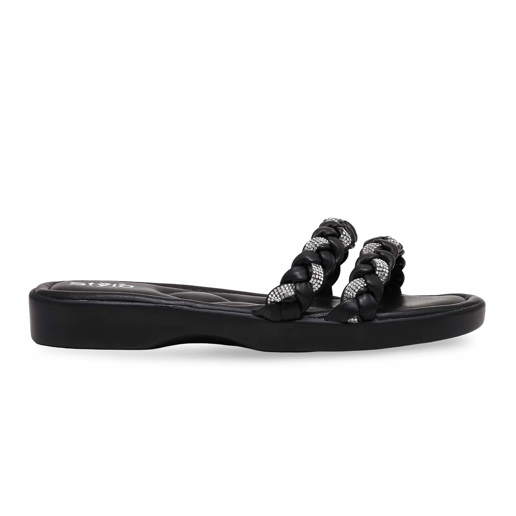 Handmade Slippers Black Formal Slipper PU0484