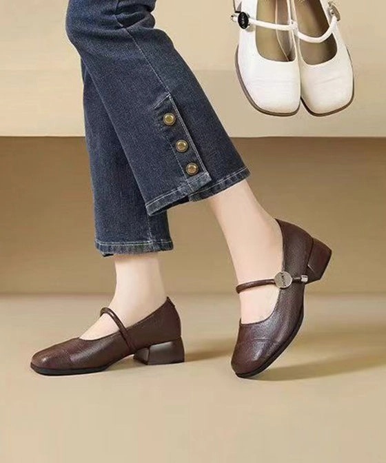 New Brown Faux Leather Loafer Shoes Splicing Buckle Strap YC018 Pink Gum New Bala