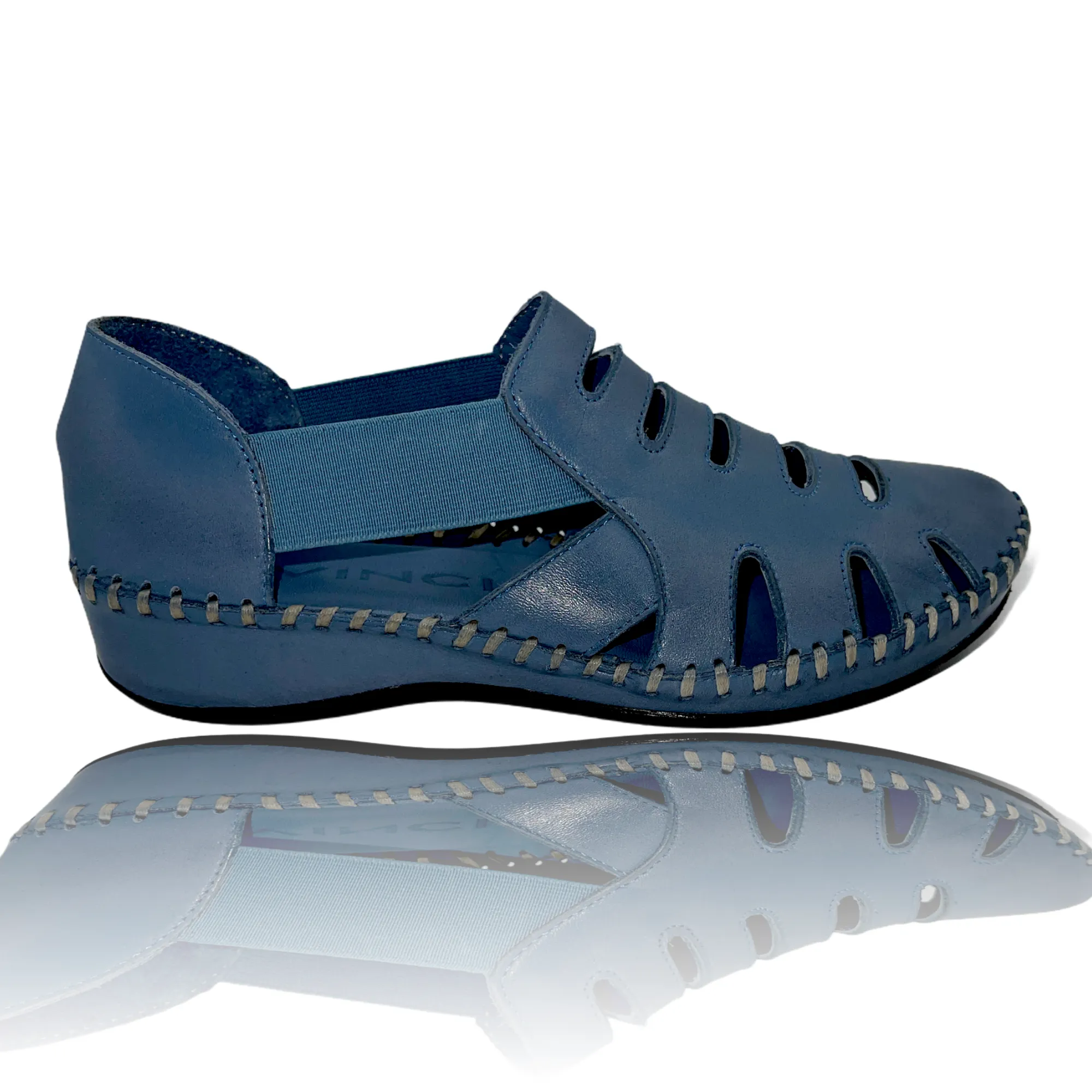 The Maerdy Blue Leather Sandal Final Sale! Oxford Steel Toe